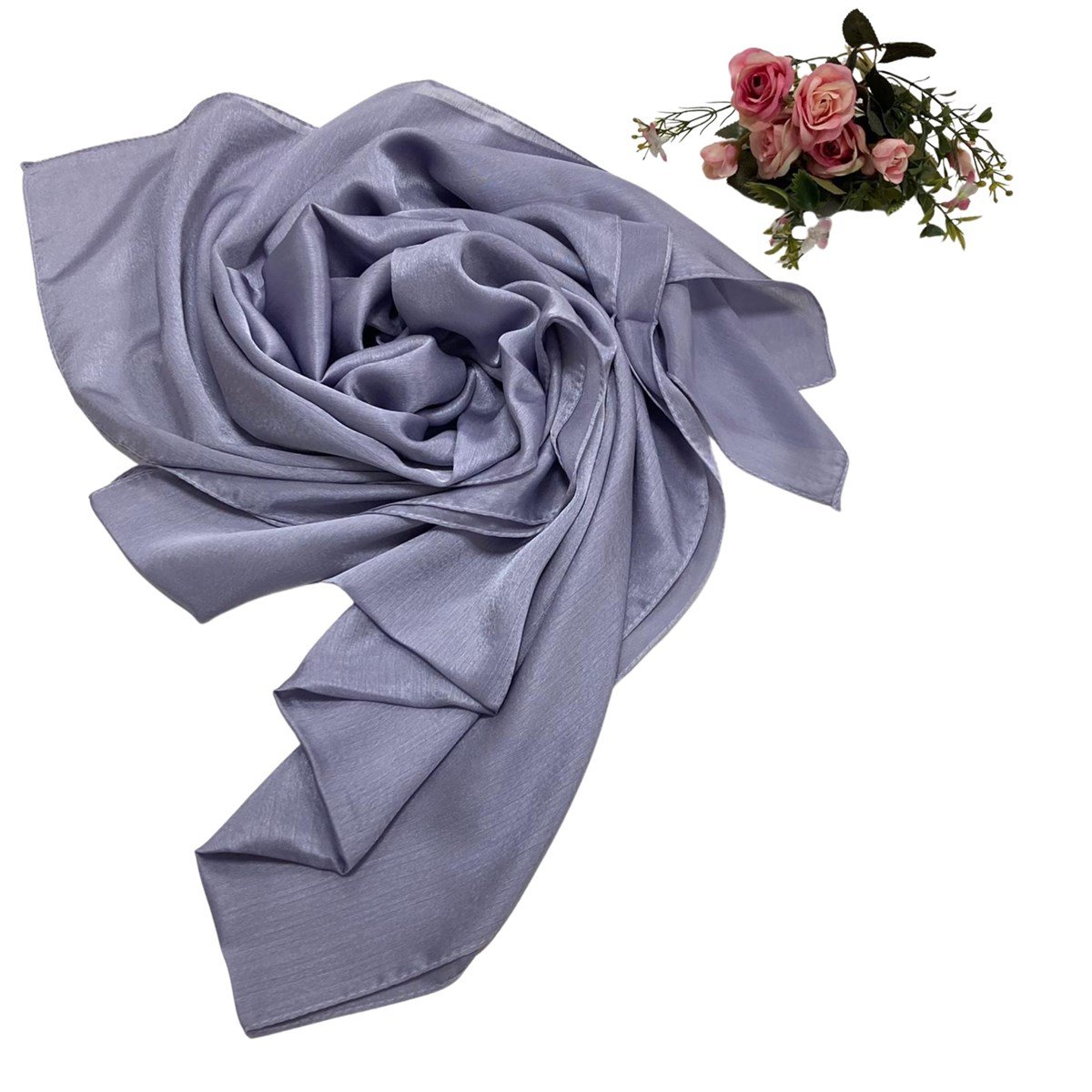 kroren-jan-jan-sal-7301-311-1d10e6 Kroren Jan Jan Gümüş Düz Renk Şal 7301-311 - Görsel 1