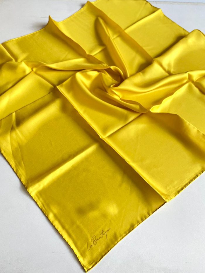 La Boutique Defolu Tivil İpek Eşarp 40463 Sarı Karışık Desen - Görsel 1