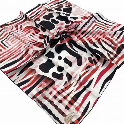 La Boutique Mercan Desenli Tivil İpek Eşarp 1914 - 07