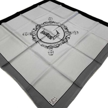 Levidor Gümüş Desenli Tivil İpek Eşarp 22488 - 05