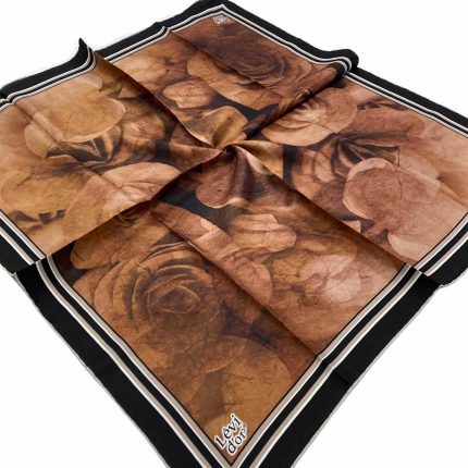 Levidor Kahve Batik Desenli Tivil İpek Eşarp 21354