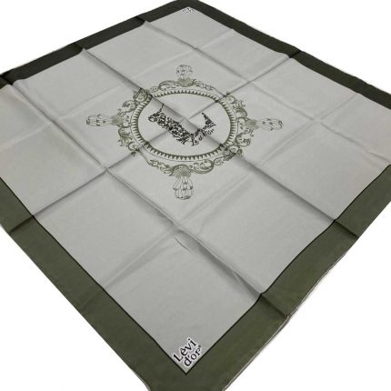 Levidor Soft Yeşil Desenli Tivil İpek Eşarp 22488 - 09