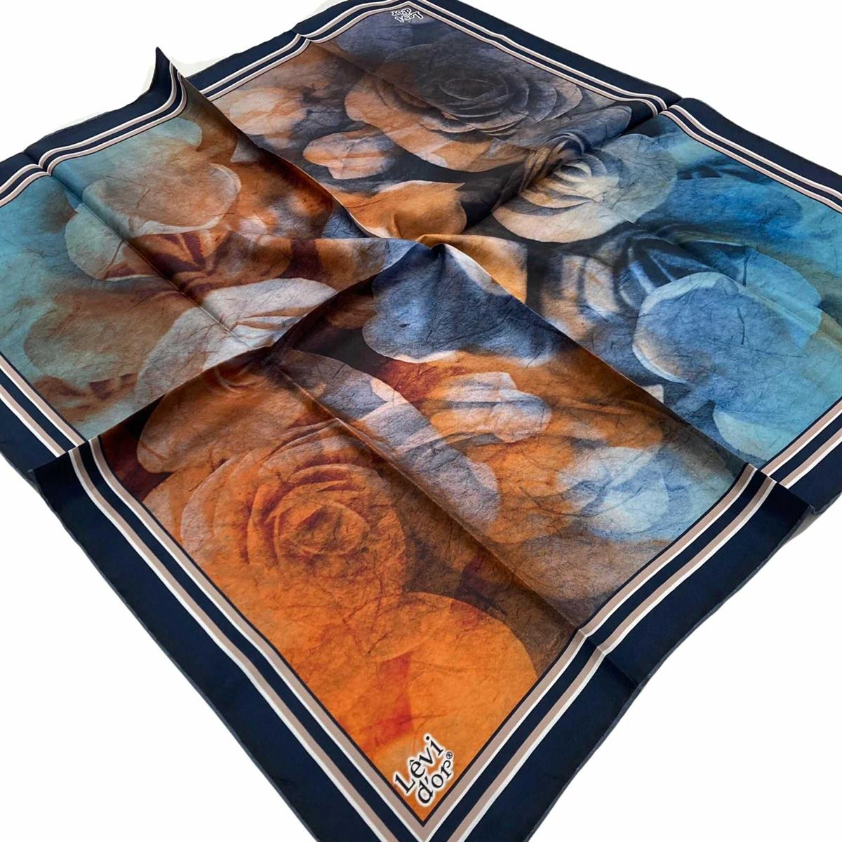 levidor-turuncu-batik-desenli-tivil-ip-38-9e2 Levidor Turuncu Batik Desenli Tivil İpek Eşarp 21355 - Görsel 1