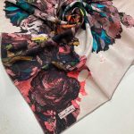 Pierre Cardin Bej Çiçek Desen Tivil İpek Eşarp 7660438-931 - Görsel 2
