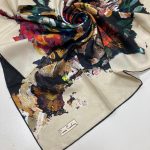 Pierre Cardin Krem Çiçek Desen Tivil İpek Eşarp 7660438-911 - Görsel 2