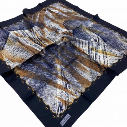 Pierre Cardin Lacivert Zebra Desen Tivil İpek Eşarp 6298438 - 921