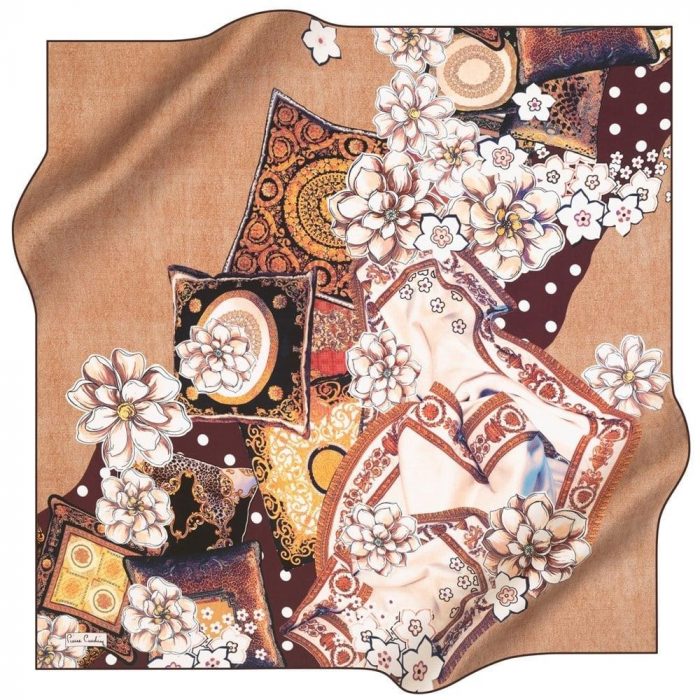 Pierre Cardin Sura İpek Eşarp 41580 Mürdüm Karışık Desen 8209230-341 - Görsel 1