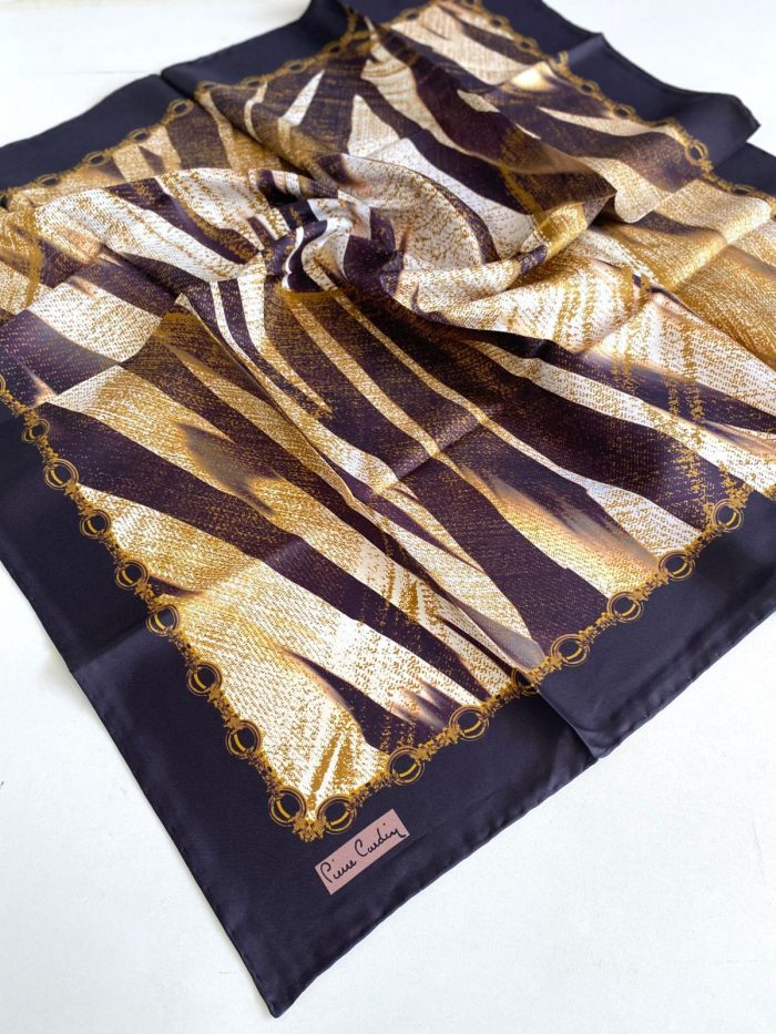 Pierre Cardin Tivil Saf İpek Eşarp 6298438-911-49678 Mürdüm Karışık Desen - Görsel 1