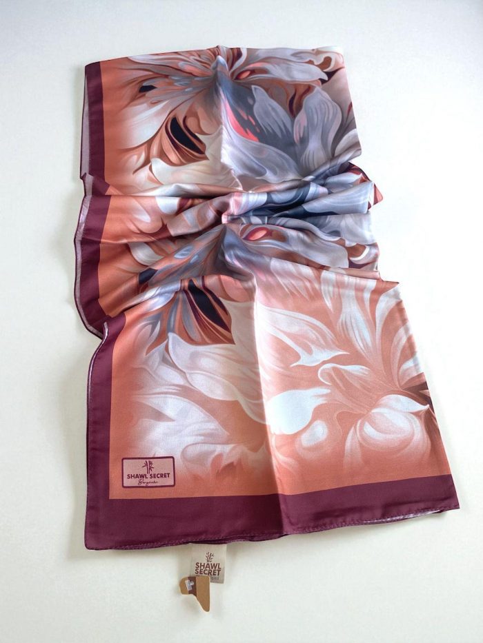 Shawl Secret Bergüzar Kokulu Tivil Soft Şal 50008 Bordo Karışık Desen - Görsel 1