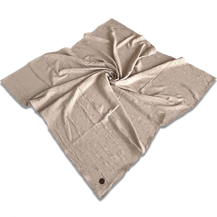 Shawl Secret Dört Mevsim Bambu Kraş Eşarp Krem -  32055 - Görsel 1