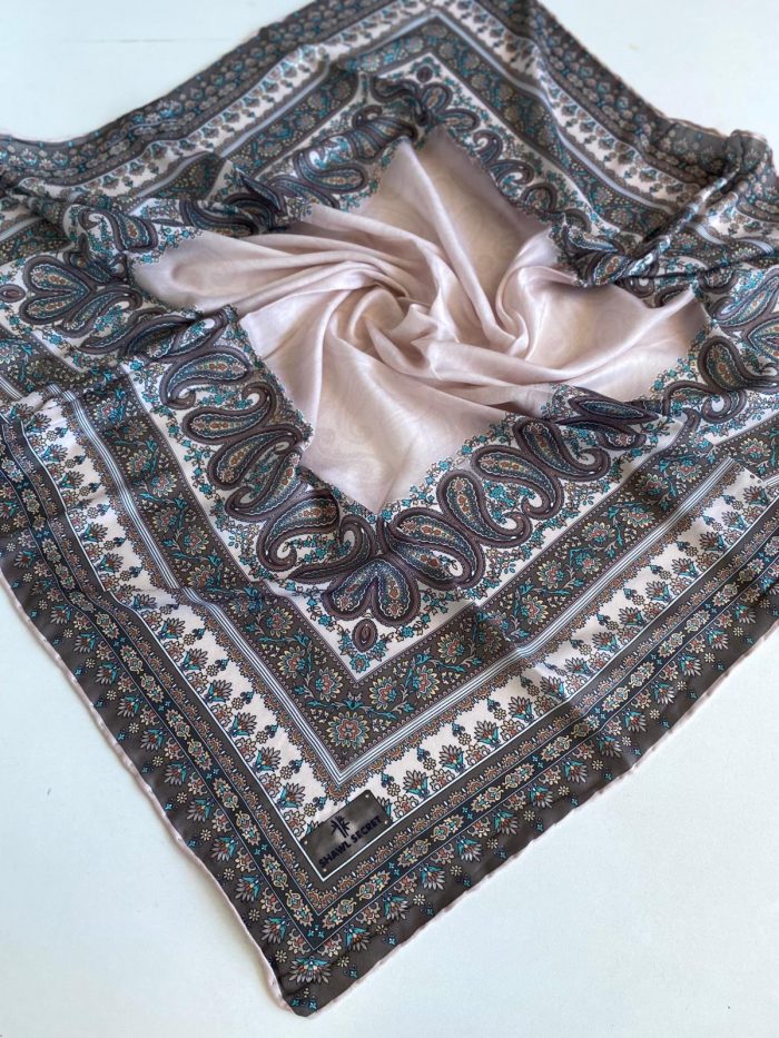 Shawl Secret Dört Mevsim Etnik Desen Eşarp Krem - 49570 - Görsel 1