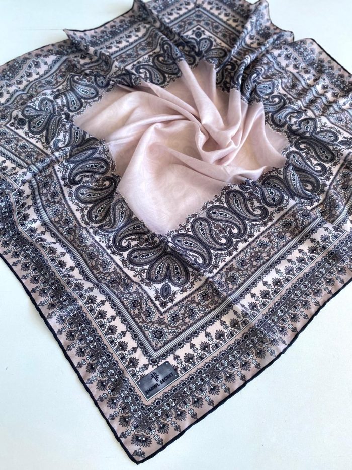Shawl Secret Dört Mevsim Etnik Desen Eşarp Vizon - 49564 - Görsel 1