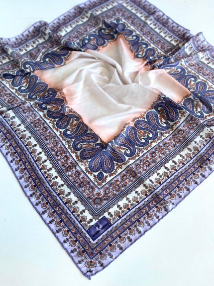 Shawl Secret Dört Mevsim Etnik Desen Eşarp Mor - 49567