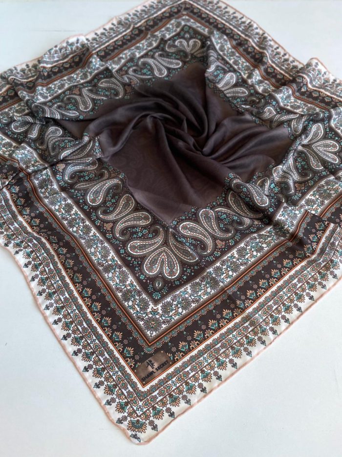 Shawl Secret Dört Mevsim Etnik Desen Eşarp Bordo - 49563 - Görsel 1