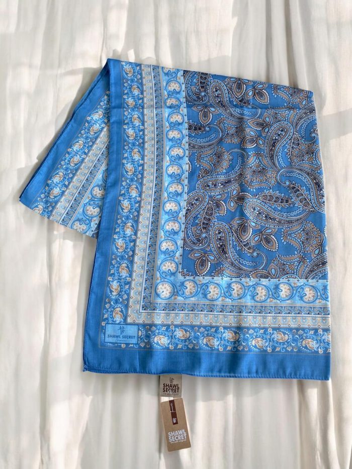 Shawl Secret Glamour Pamuklu Etnik Soft Şal 49349 Mavi - Görsel 1