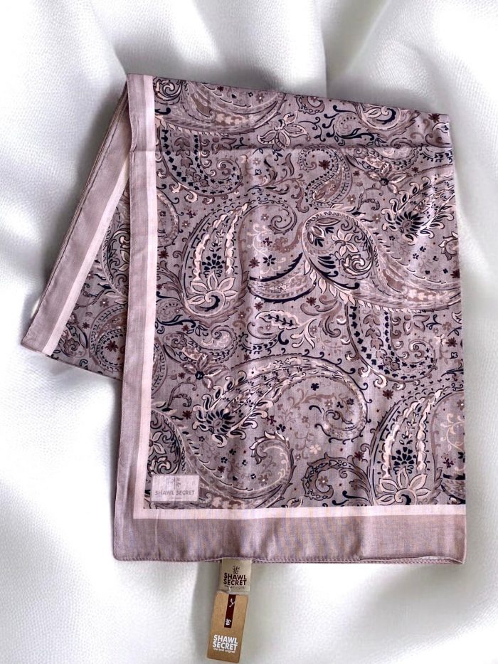 Shawl Secret Glamour Pamuklu Etnik Soft Şal 49518 Koyu Vizon - Görsel 1