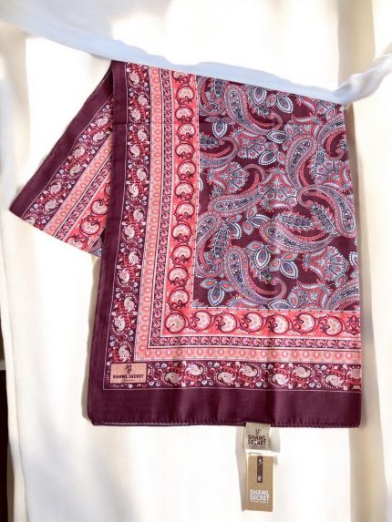 Shawl Secret Glamour Pamuklu Etnik Soft Şal 49500 Bordo