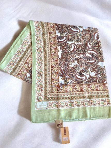 Shawl Secret Glamour Pamuklu Etnik Soft Şal 49502 Fıstık Yeşili