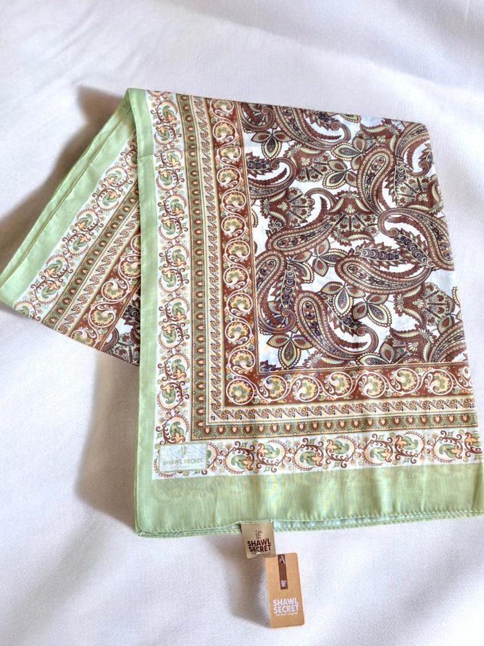 Shawl Secret Glamour Pamuklu Etnik Soft Şal 49502 Fıstık Yeşili - Görsel 1