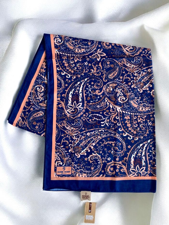Shawl Secret Glamour Pamuklu Etnik Soft Şal 49519 Lacivert - Görsel 1