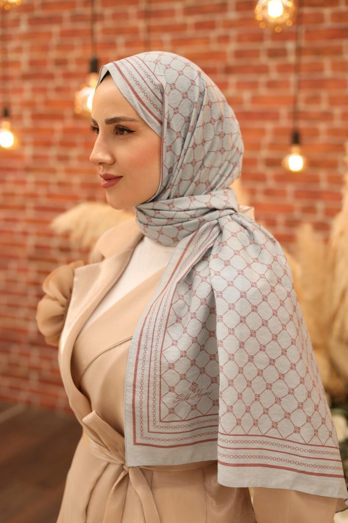 Silk Home Olinda Şal 49005-06 Mavi, Gül Kurusu - Görsel 1