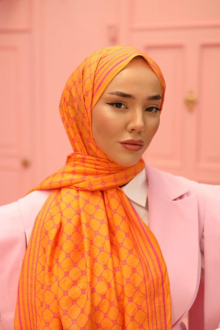 Silk Home Olinda Şal 49005-21 Parlak Turuncu, Pembe
