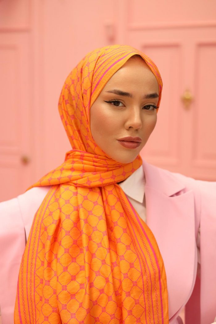 Silk Home Olinda Şal 49005-21 Parlak Turuncu, Pembe - Görsel 1