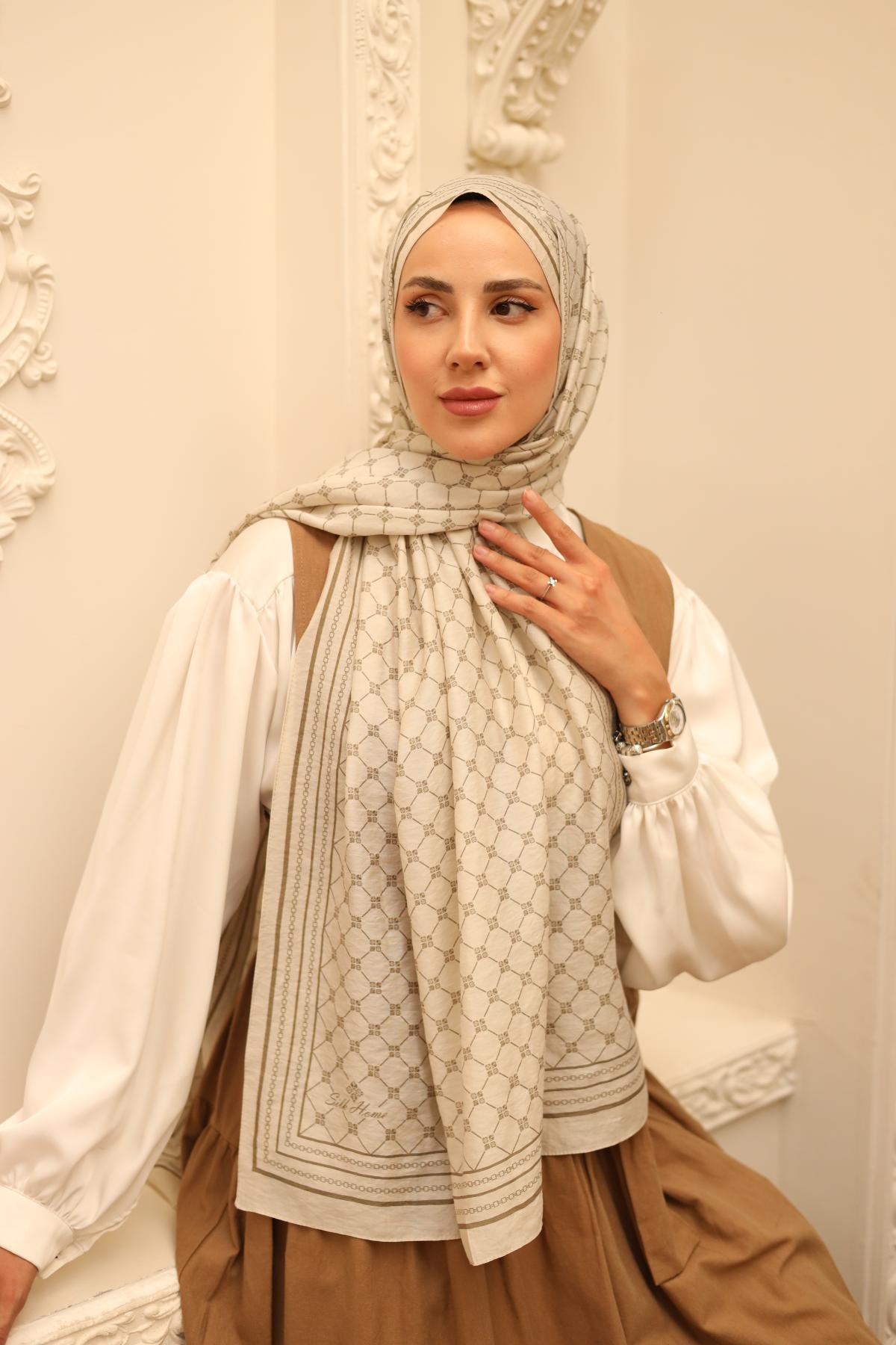 silk-home-olinda-sal-49005-33-bej-34c-09 Silk Home Olinda Şal 49005-33 Bej - Görsel 1