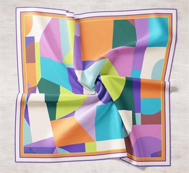 Silk Home Renkli Tivil İpek Eşarp 11404-17