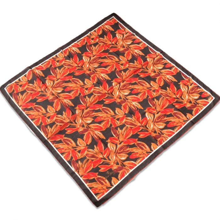 Silk Home Siyah Kırmızı-Turuncu  Çiçek Desen Soft Eşarp 73055-43 - Görsel 1