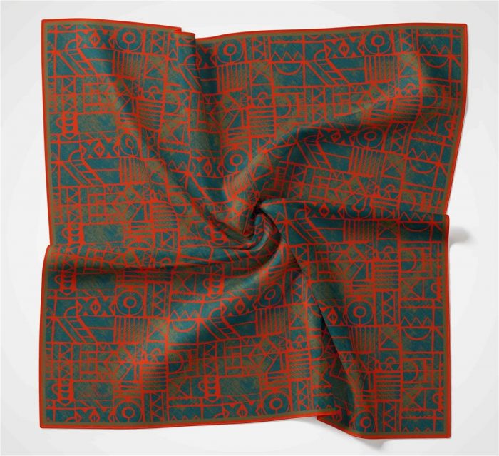Silk Home Soft Eşarp 36701 Kırmızı Yeşil Karma Desen - Görsel 1