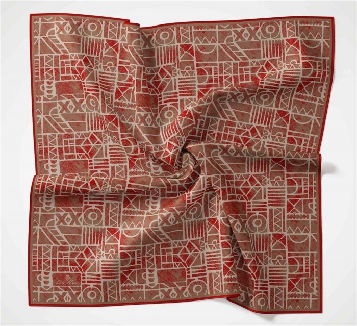 Silk Home Soft Eşarp 36705 Kırmızı Karma Desen - Görsel 1
