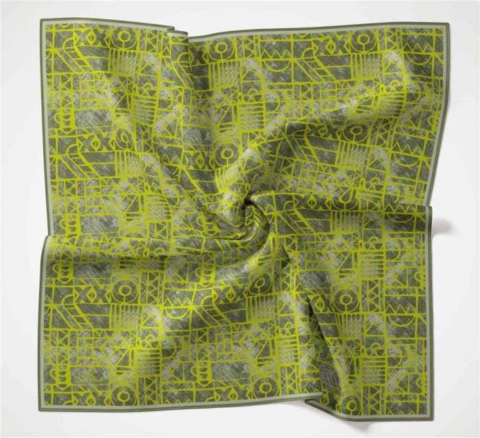 Silk Home Soft Eşarp 36707 Yeşil Karma Desen - Görsel 1