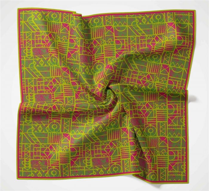 Silk Home Soft Eşarp 36724 Yeşil Pembe Karma Desen - Görsel 1
