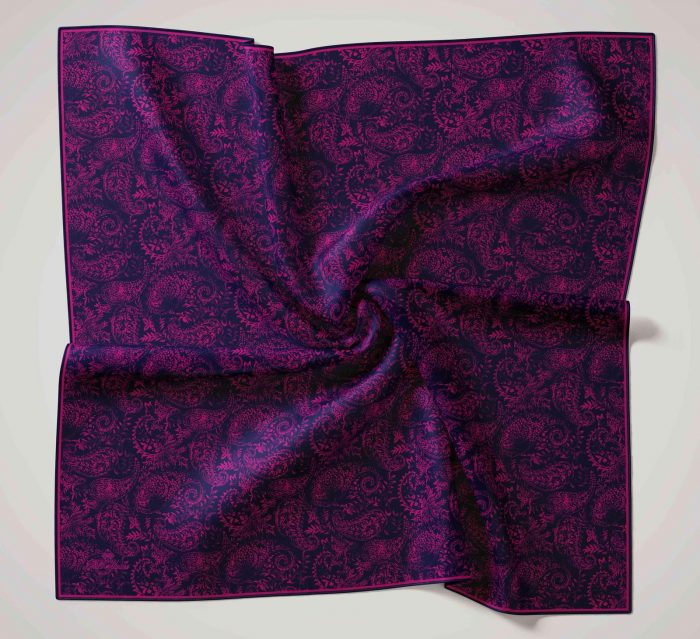 Silk Home Soft Eşarp 47046 Lacivert-Fuşya  Karışık Desen  - Görsel 1