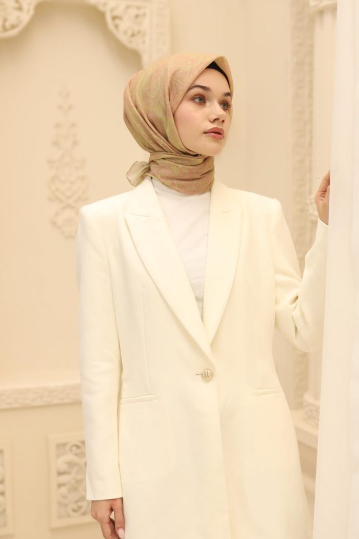 Silk Home Soft Eşarp 48892 Fıstık Yeşili Karışık Desen  - Görsel 1