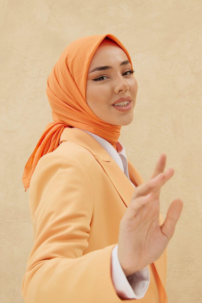 Silk Home Tensel Aerobin Eşarp 36788 Turuncu Düz Renk - Görsel 1