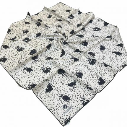 Vissona Tivil Krem Desenli İpek Eşarp 17645 - 03 - 01