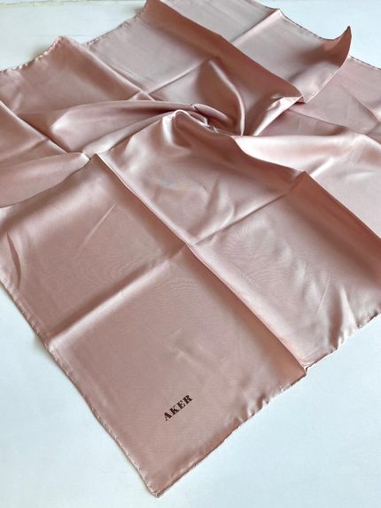 Aker Defolu Tivil İpek Eşarp 38884 Pudra Pembe  Düz Renk