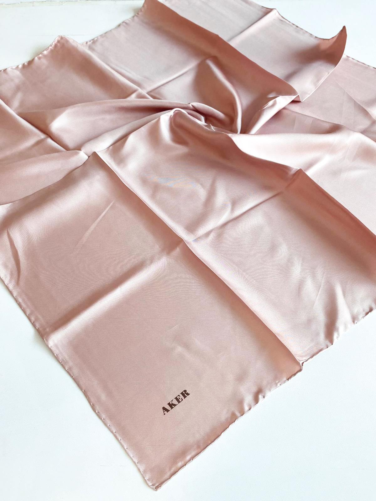 aker-defolu-tivil-ipek-esarp-39002-pud-1b187- Aker Defolu Tivil İpek Eşarp 39002 Pudra Pembe  Düz Renk - Görsel 1