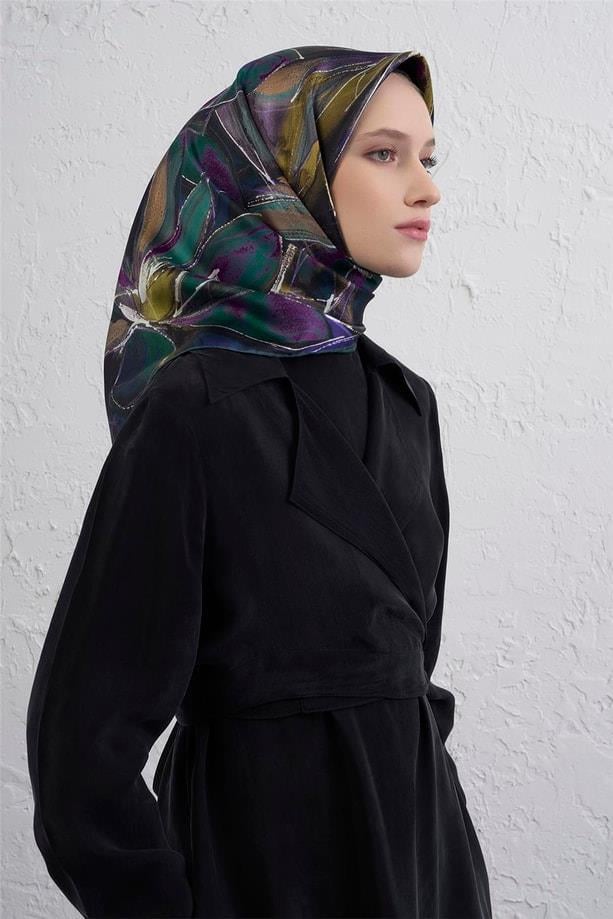 armine-sura-saf-ipek-esarp-9406-84-mor-b9c4c Armine Tivil Saf İpek Eşarp 9406 - 84 Mor Karışık Desen - Görsel 1