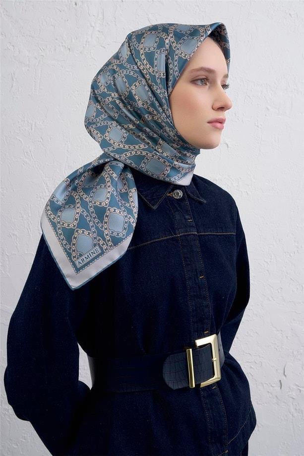 armine-sura-saf-ipek-esarp-9410-36-mav-9-b7f2 Armine Sura Saf İpek Eşarp 9410 - 36 Mavi Karışık Desen - Görsel 1