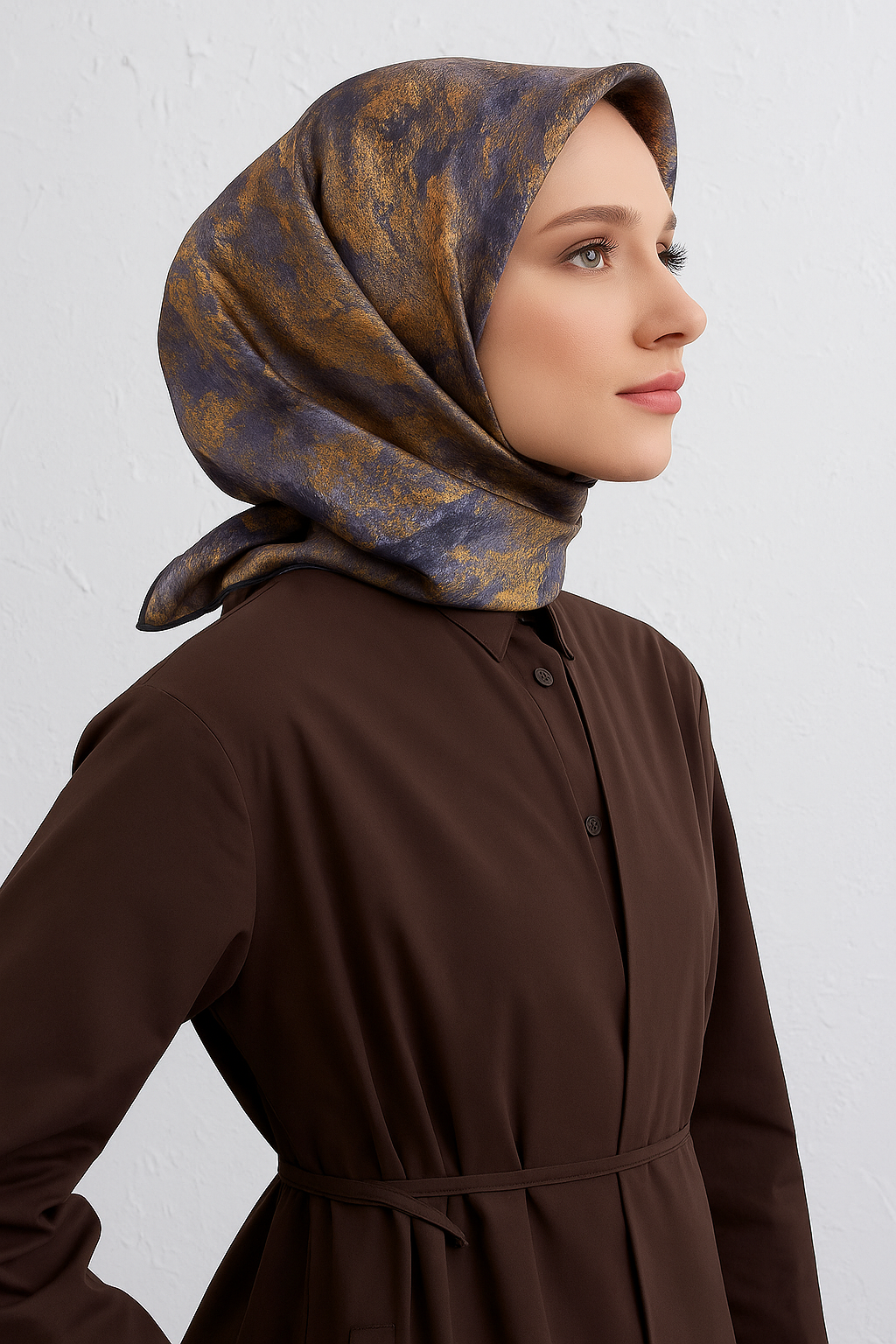 armine-sura-saf-ipek-esarp-9433-51-lil-42-326 Armine Sura Saf İpek Eşarp 9433 - 51 Lila Karışık Desen - Görsel 1