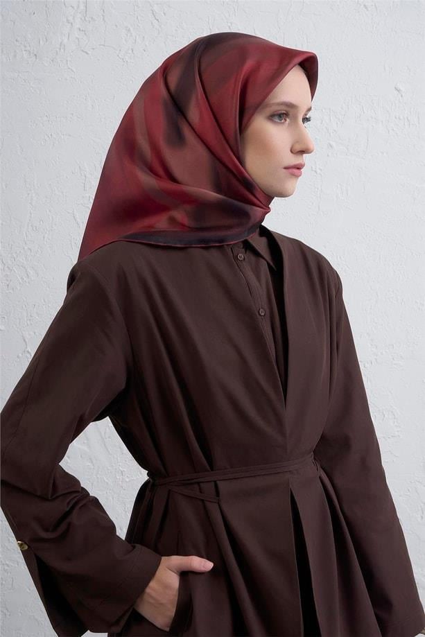 armine-sura-saf-ipek-esarp-9436-80-bor-e30ff Armine Sura Saf İpek Eşarp 9436 - 80 Bordo Karışık Desen - Görsel 1