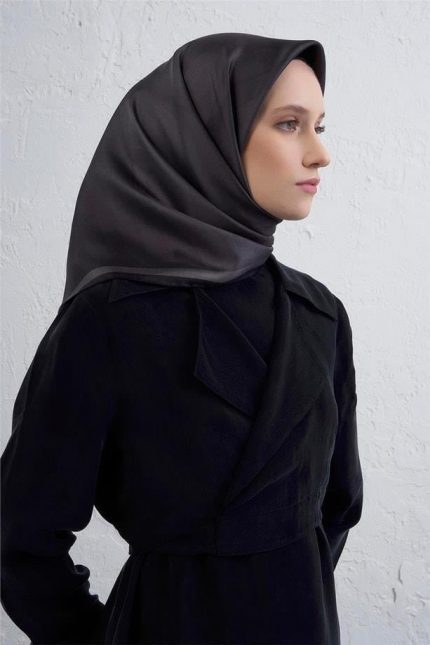 Armine Tivil Saf İpek Eşarp 9402 - 54 Siyah Çizgi Desen