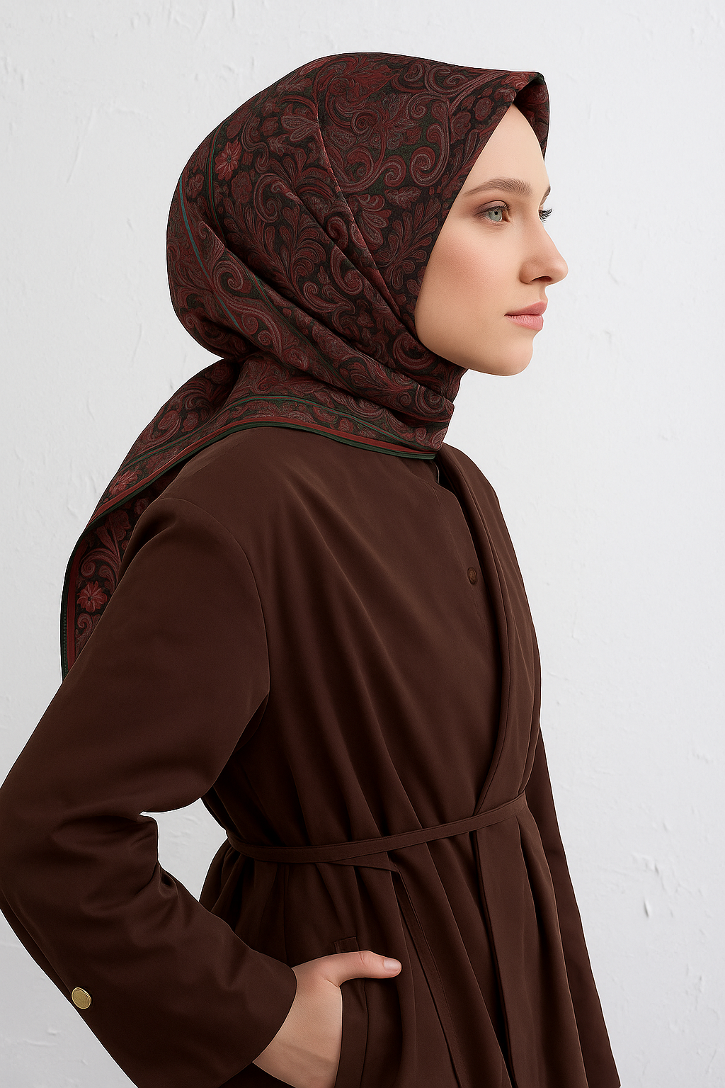 armine-tivil-saf-ipek-esarp-9421-87-si-1-0746 Armine Tivil Saf İpek Eşarp 9421 - 87 Siyah Etnik Desen - Görsel 1