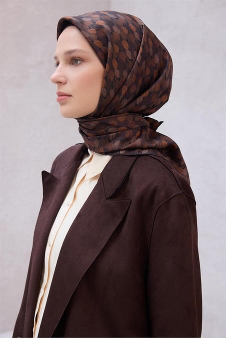 belli-tivil-saf-ipek-esarp-4204-58-aci-7a-8fb Belli Tivil Saf İpek Eşarp 4204 - 58 Acı Kahve Çiçek Desen - Görsel 1