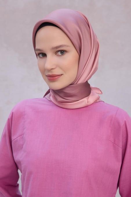 belli-tivil-saf-ipek-esarp-4211-03-pem-64bc32 Belli Tivil Saf İpek Eşarp 4211 - 03 Pembe Degrade Desen - Görsel 1