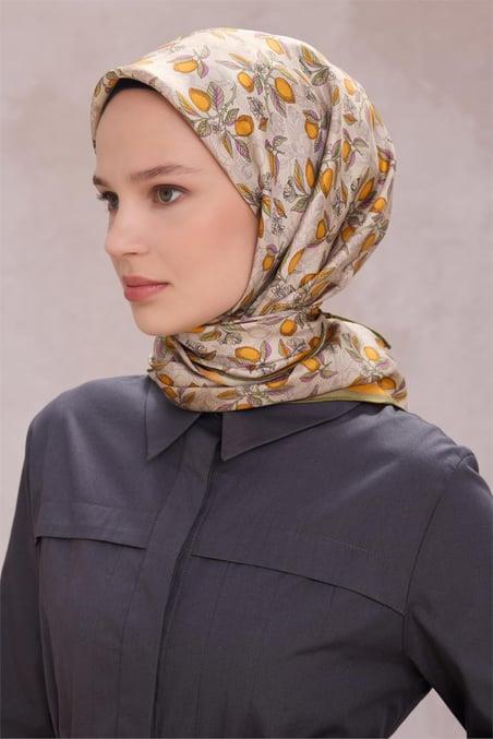 belli-tivil-saf-ipek-esarp-4212-01-tur-be53-b Belli Tivil Saf İpek Eşarp 4212 - 01 Turuncu Limon Desen - Görsel 1