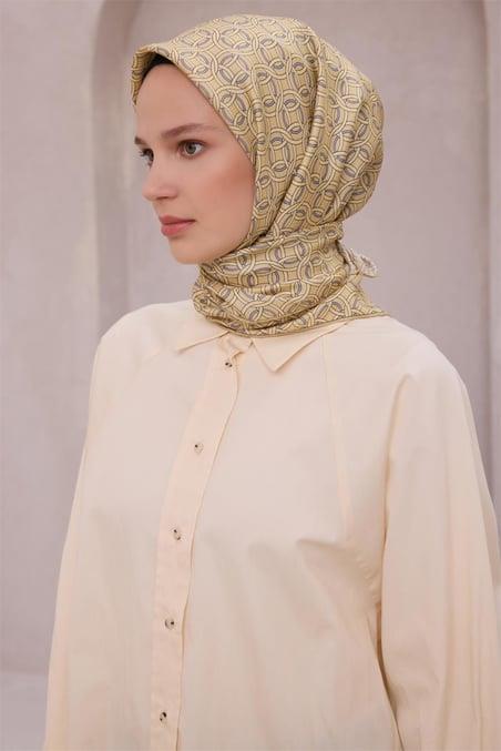 belli-tivil-saf-ipek-esarp-4215-03-sar-139692 Belli Tivil Saf İpek Eşarp 4215 - 03 Sarı Geometrik Desen - Görsel 1